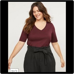 Lane Bryant Perfect Sleeve V-Neck Tee